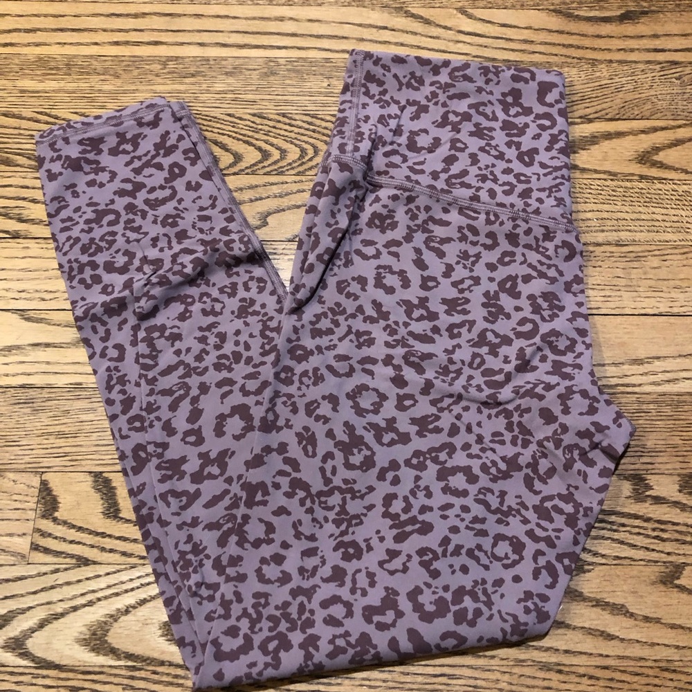 Athleta Leopard Elation Ultra High Rise Tight Leggings Flora Mauve